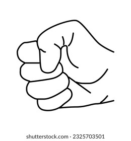 fist hand gesture line icon vector. fist hand gesture sign. isolated contour symbol black illustration