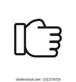fist hand gesture. minimal thin line web icon. simple vector illustration outline. concept for infographic website or app.