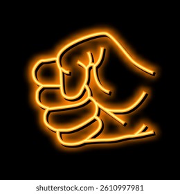 fist hand gesture neon light sign vector. fist hand gesture illustration