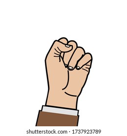 puño, gesto de mano, ilustración vectorial