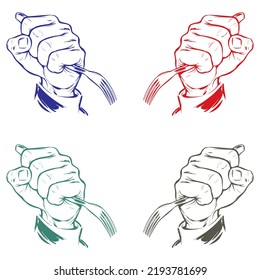 A Fist Hand Holding A Fork Vector Illustration
