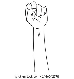 Fist Hand Icon. Vector Illustration Fist. Fist Up Hand Drawn.