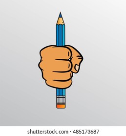  Fist hand with pencil 