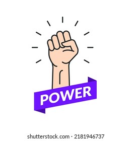 Fist Hand Power Rebel Logo. Protest Strong Fist Raised Fight Icon, Rebel Illustration