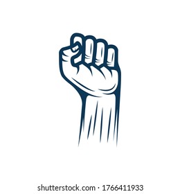 vector de éxito de potencia de mano de puño