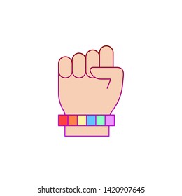 Fist, hand, pride day icon. Element of color world pride day icon. Premium quality graphic design icon. Signs and symbols collection icon