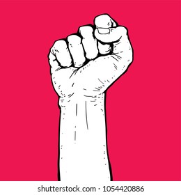 Fist hand, Protest symbol. Power sign