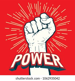 Fist hand, Protest symbol. Power sign vector