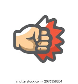 Icono del vector del punzón de la mano del puño Ilustración de la caricatura