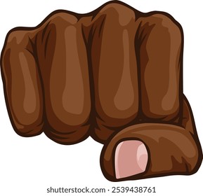 A fist hand punching in a comic book pop art cartoon illustration style
