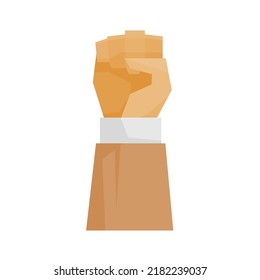fist hand raised flat illustration