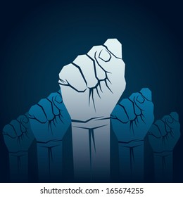 fist hand show unity concept background vector