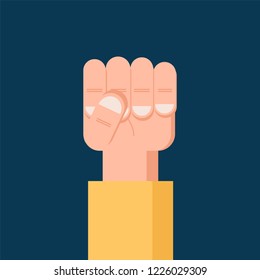 Fist hand up. Freedom, solidarity, uprising icon