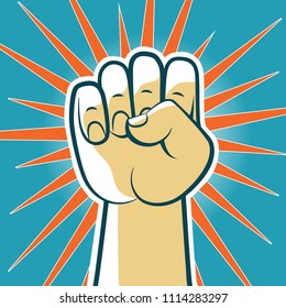 Fist hand up vector illustration