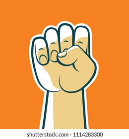 Fist hand up vector illustration