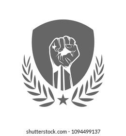 Fist hand wreath logo template