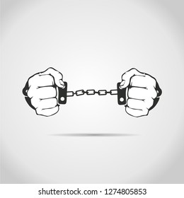 fist with handcuffs vector
