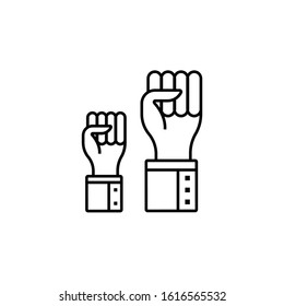 fist, hands and gestures, protest line icon. Elements of protests illustration icons. Signs, symbols can be used for web, logo, mobile app, UI, UX