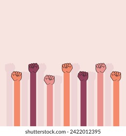 Fist Hands Or Protester Hands Background Vector Design.