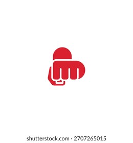 Fist and heart logo design concept.