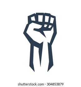 Fist held high in protest, vector illustration, eps10, easy to edit