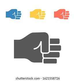 fist hitting icon. Vector signs for web graphics