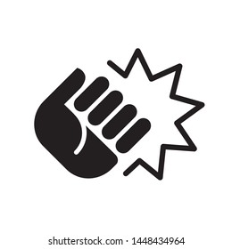 Fist hitting and knock. Silhouette icon. Vector illustration.