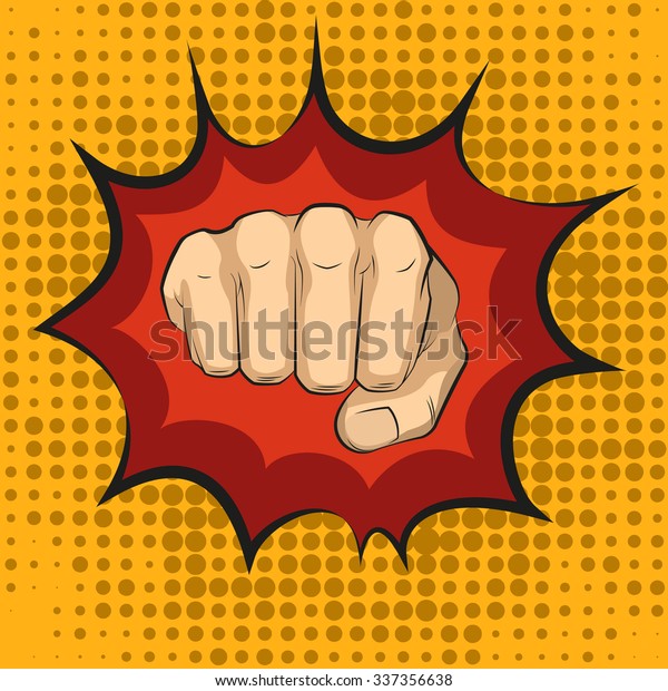 拳打ちパンチポップアートスタイルヒューマンバイオレンスナックルインパクトベクターイラストポウパンチボクシング のベクター画像素材 ロイヤリティフリー