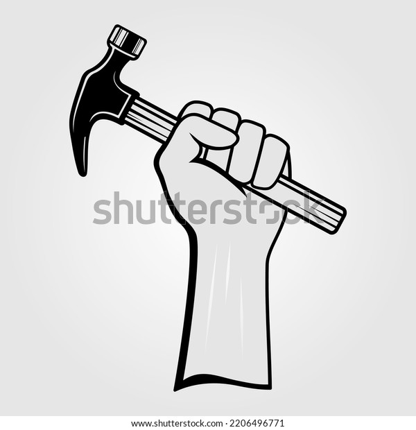 Fist Holding Claw Hammer Vector Illustration Stock Vector (Royalty Free ...