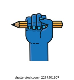 Ilustración de la parte superior del lápiz ilustración vectorial aislada para los derechos de los escritores Día 9 de junio