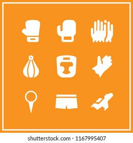 fist icon. 9 fist vector set. boxers, gloves, boxing glove and fighter icons for web and design about fist theme