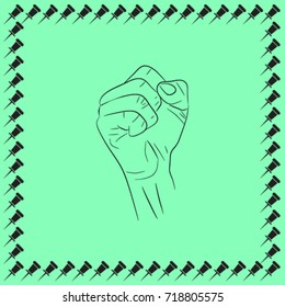 fist icon, arm clenched vector illustration