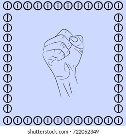 fist icon, arm clenched vector illustration