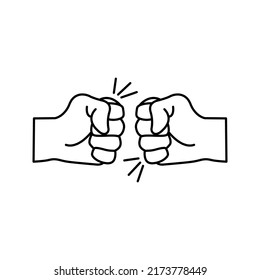 Fist Icon. Bro Fist Bump Or Power Five Pound, Vector Illustration