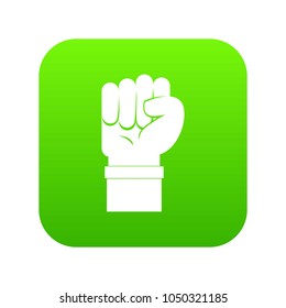 Fist icon digital green for any design isolated on white vector illustration