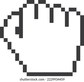 Fist icon. Fight sign in pixel style. Uprising hand gesture