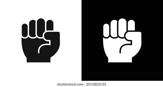 Fist icon Flat fill set collection