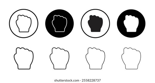 Fist icon Flat line illustration