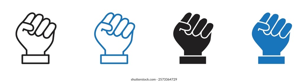 Fist icon Flat line symbol