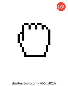 Fist Icon Flat Style Isolated Vector Illustration