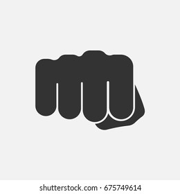 Fist icon isolated on grey background. Vector illustration. Eps 10.