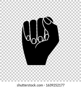 fist icon isolated on transparent background
