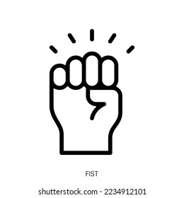 fist icon. Line Art Style Design Isolated On White Background