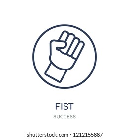 Fist icon. Fist linear symbol design from Success collection. Simple outline element vector illustration on white background.