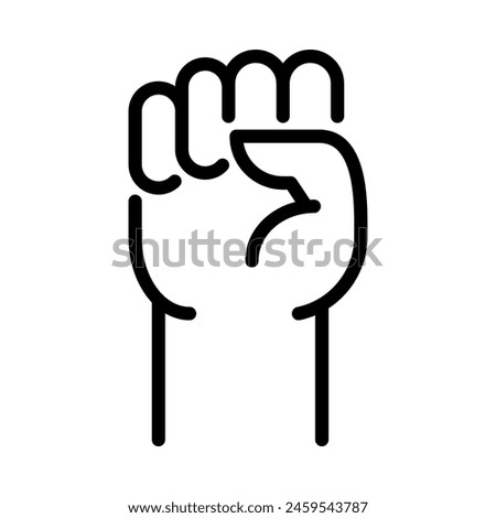 Fist icon. Outline style. Isolate on white background.
