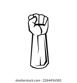 Fist icon. Protest concept. Empowerment icon. Fist clenched symbol. Vector illustration.