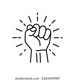 Fist icon. Protest concept. Empowerment icon. Fist clenched symbol. Vector illustration.