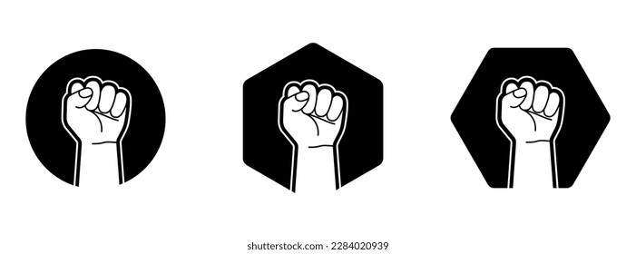 Fist icon. Protest concept. Empowerment icon. Fist clenched symbol. Vector illustration.