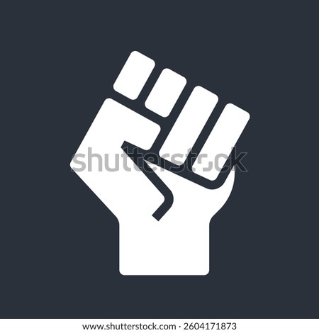 Fist Icon. Simple Flat Black and White Vector Illustration.