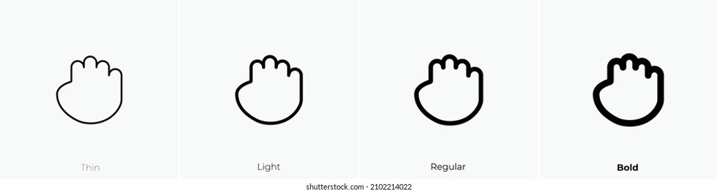 fist icon. Thin, Light Regular And Bold style design isolated on white background